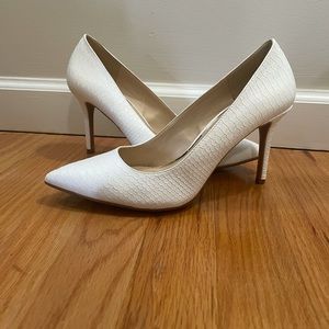 White “snake skin” heel